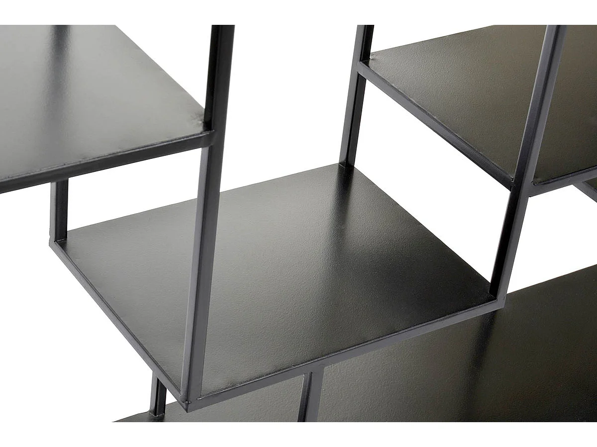 Etagère, meuble étagère murale en métal coloris noir vieilli - longueur 120 x profondeur 20 x Hauteur 60 cm