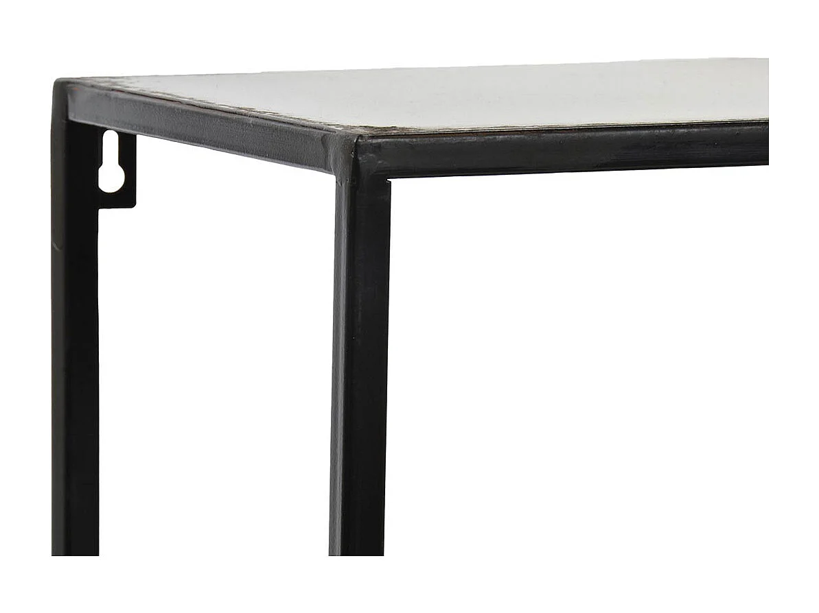 Etagère, meuble étagère murale en métal coloris noir vieilli - longueur 120 x profondeur 20 x Hauteur 60 cm