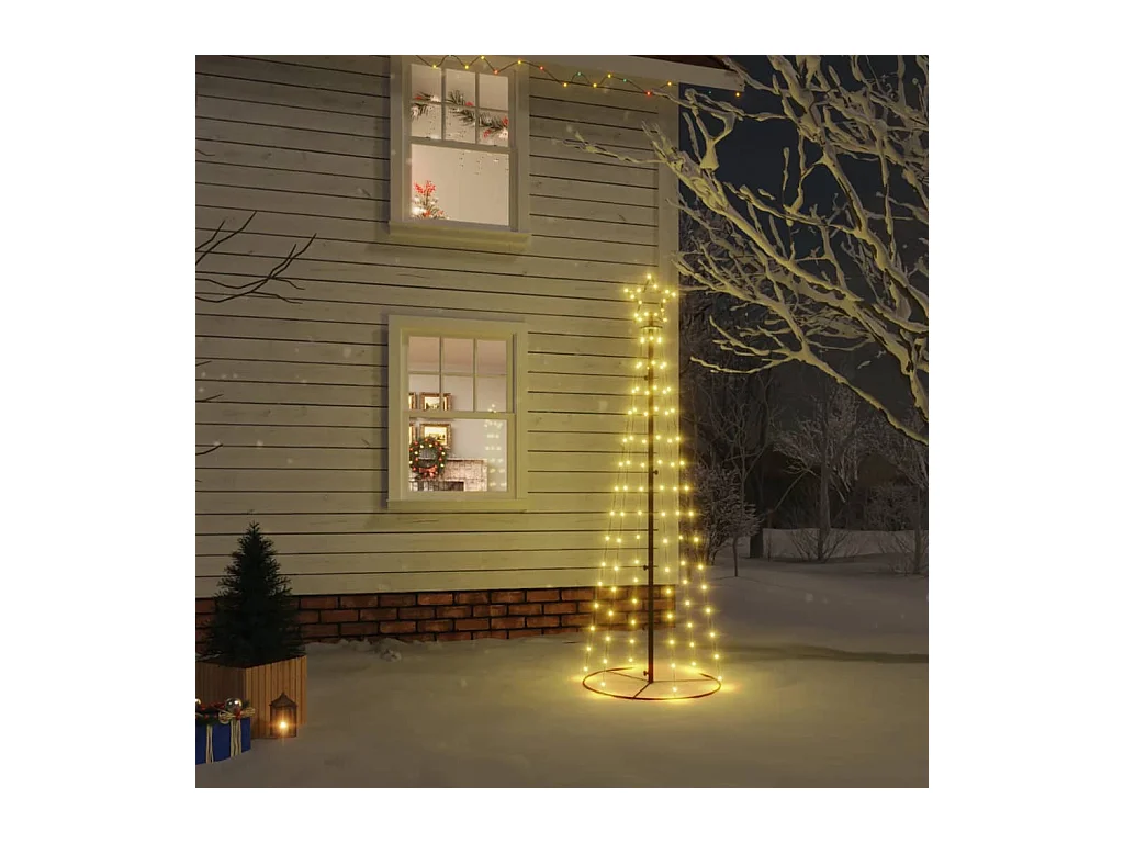 Arbre de Noël cône Blanc chaud 108 LED 70x180 cm