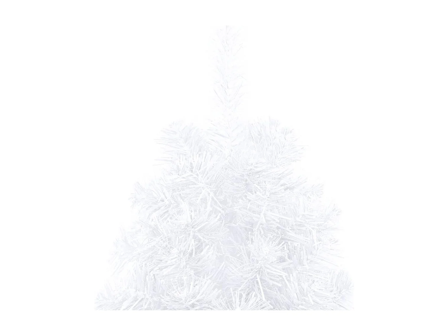 Demi-arbre de Noël artificiel pré-éclairé et boules blanc 210cm