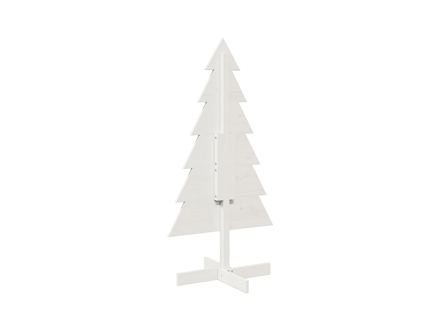 Arbre de Noël en bois pour décoration blanc 120 cm pin massif