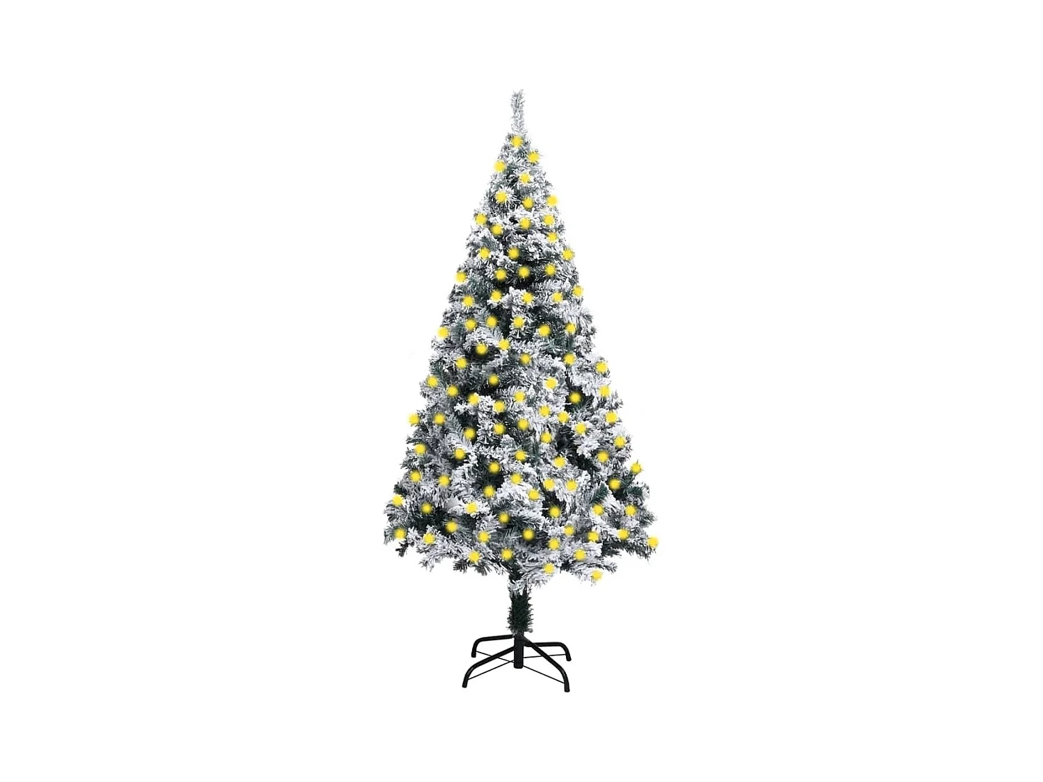 Sapin de Noël artificiel LED et flocons de neige Vert 210 cm