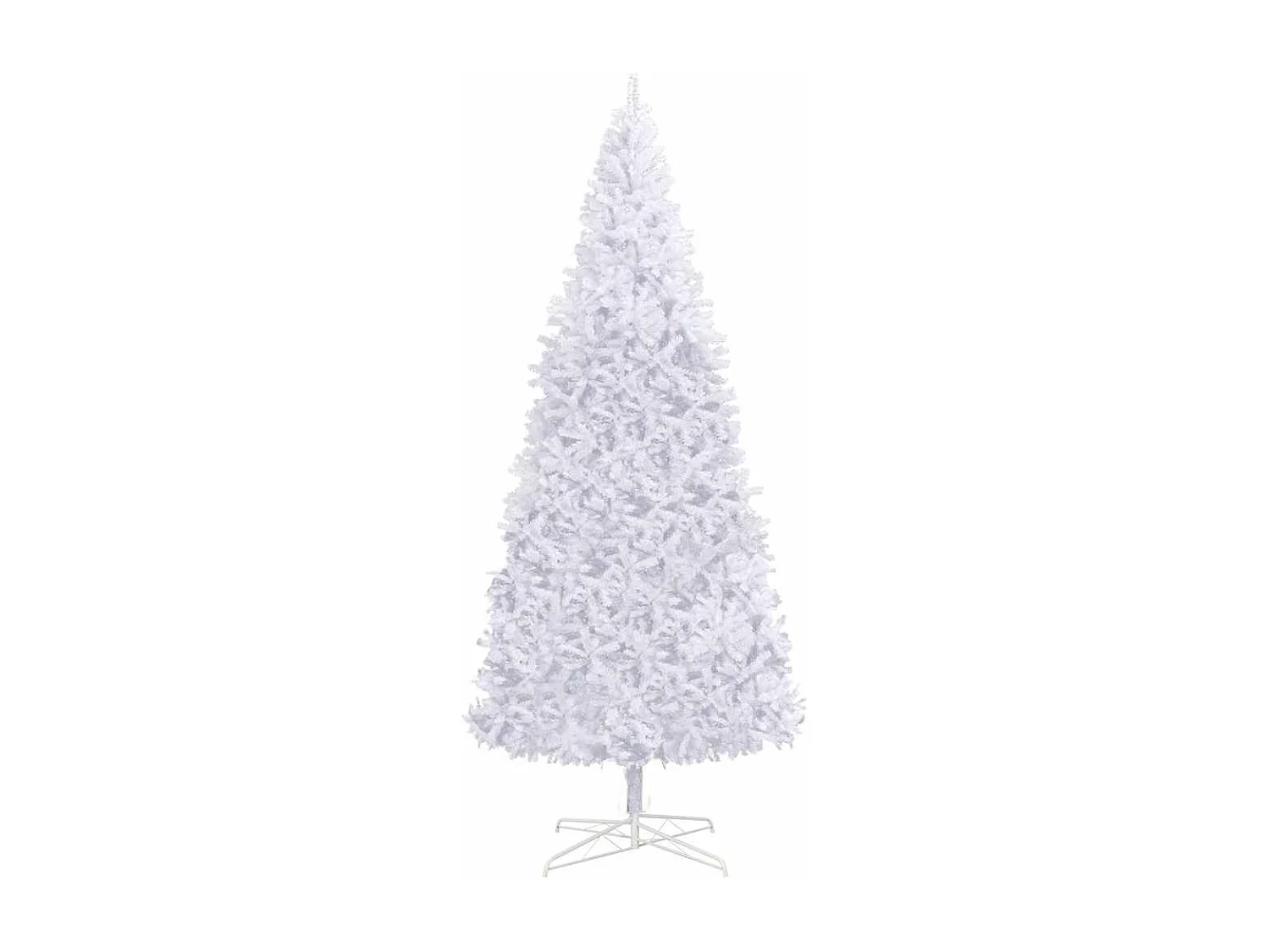 Árbol de Navidad preiluminado con luces y bolas blanco 400 cm