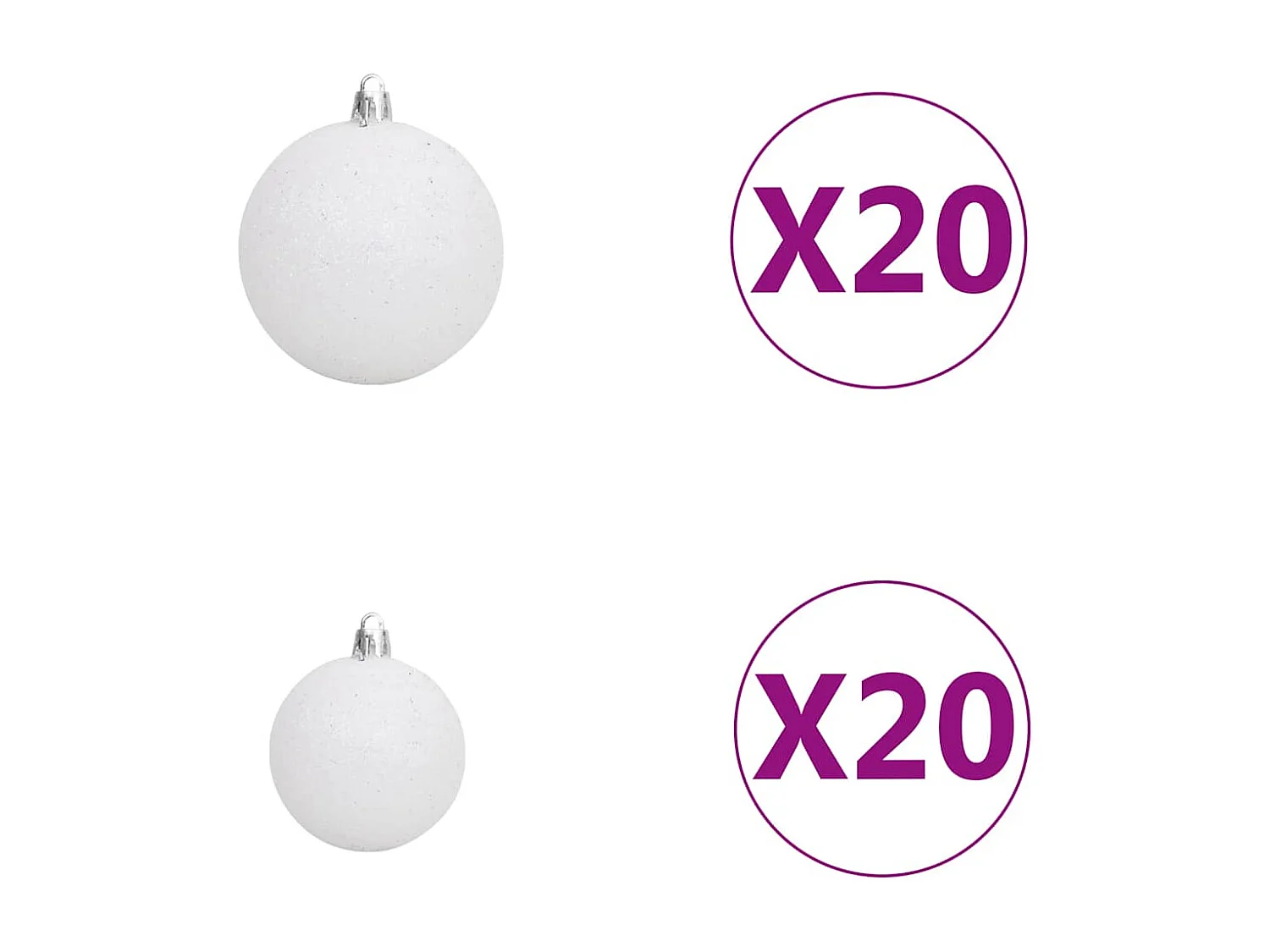 Árbol de Navidad preiluminado con luces y bolas blanco 400 cm