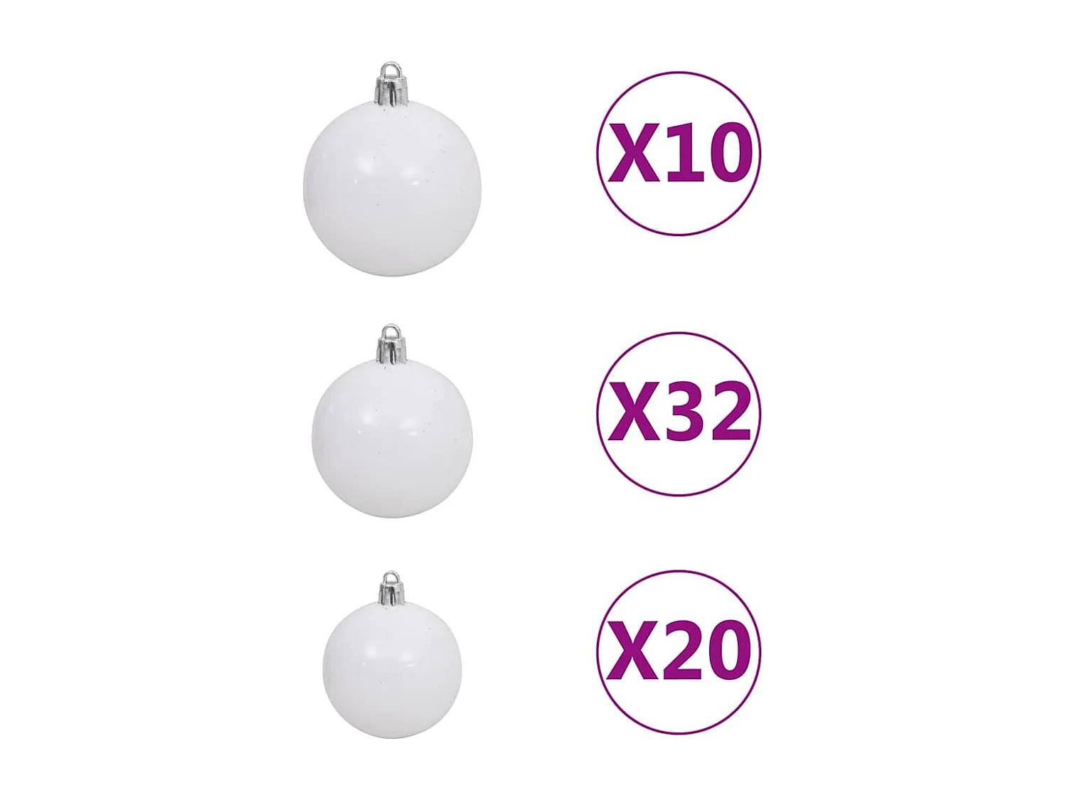 Árbol de Navidad preiluminado con luces y bolas blanco 400 cm