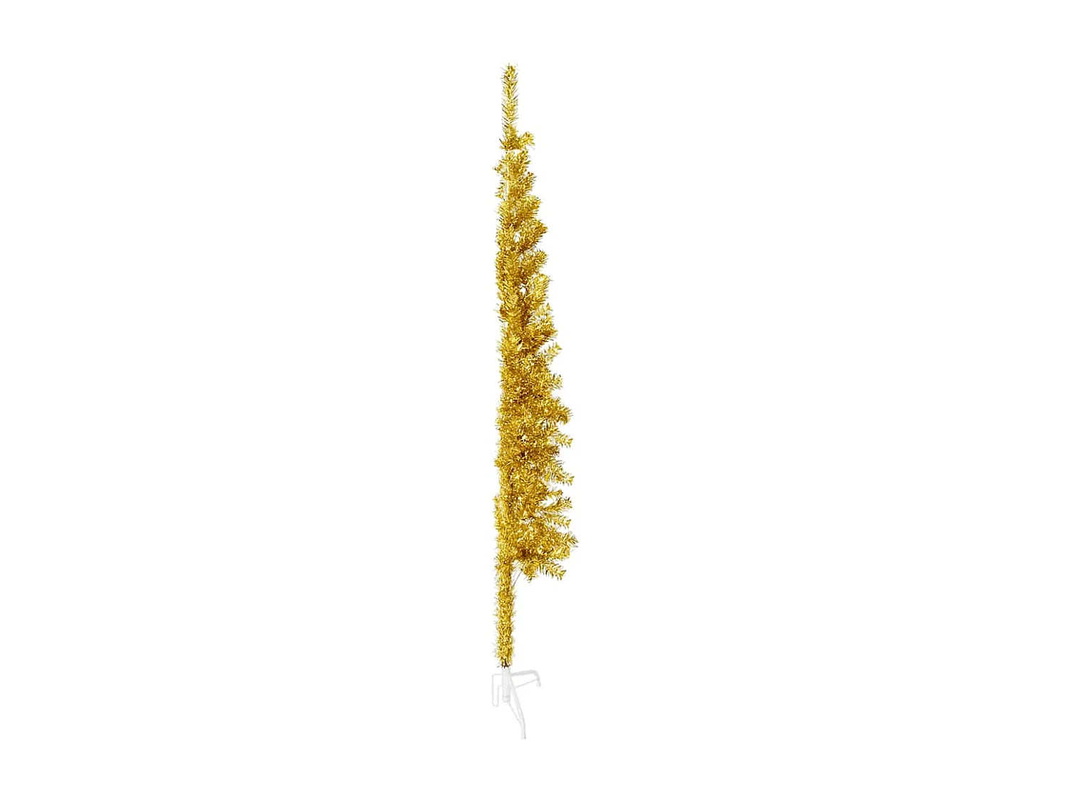 Demi sapin de Noël artificiel mince avec support Doré 120 cm