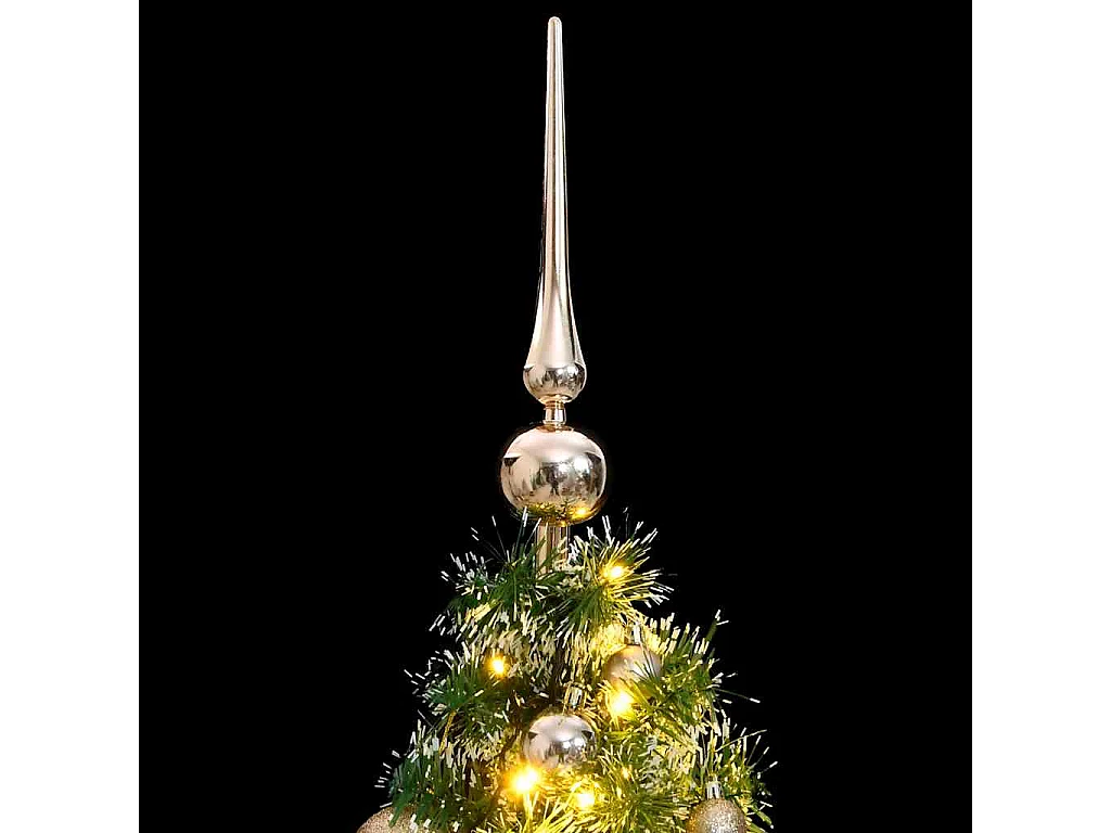 Sapin de Noël artificiel 150 LED&boules&neige floquée 150 cm