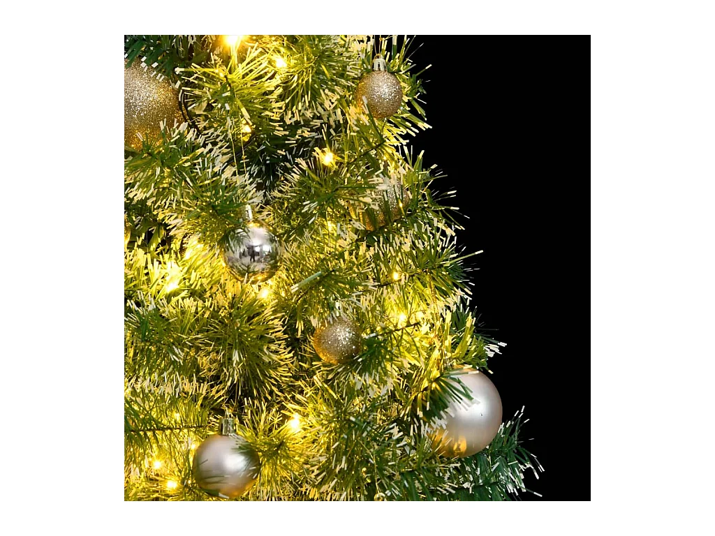 Sapin de Noël artificiel 150 LED&boules&neige floquée 150 cm