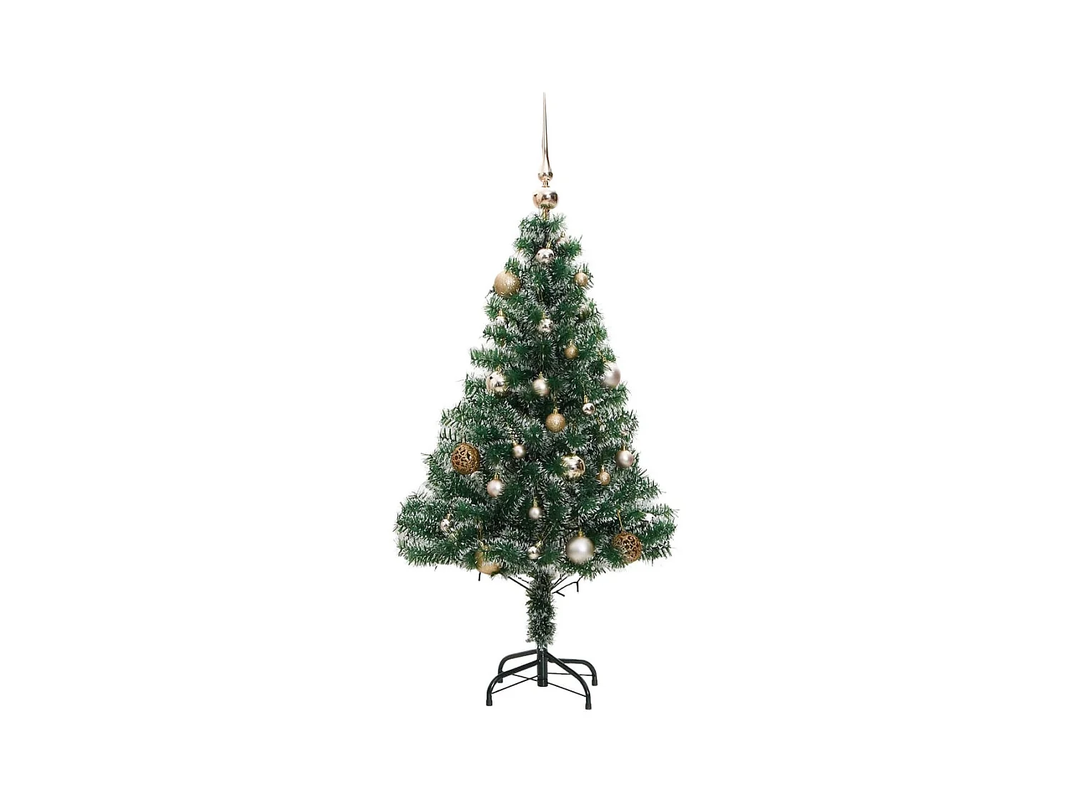 Sapin de Noël artificiel 150 LED&boules&neige floquée 150 cm