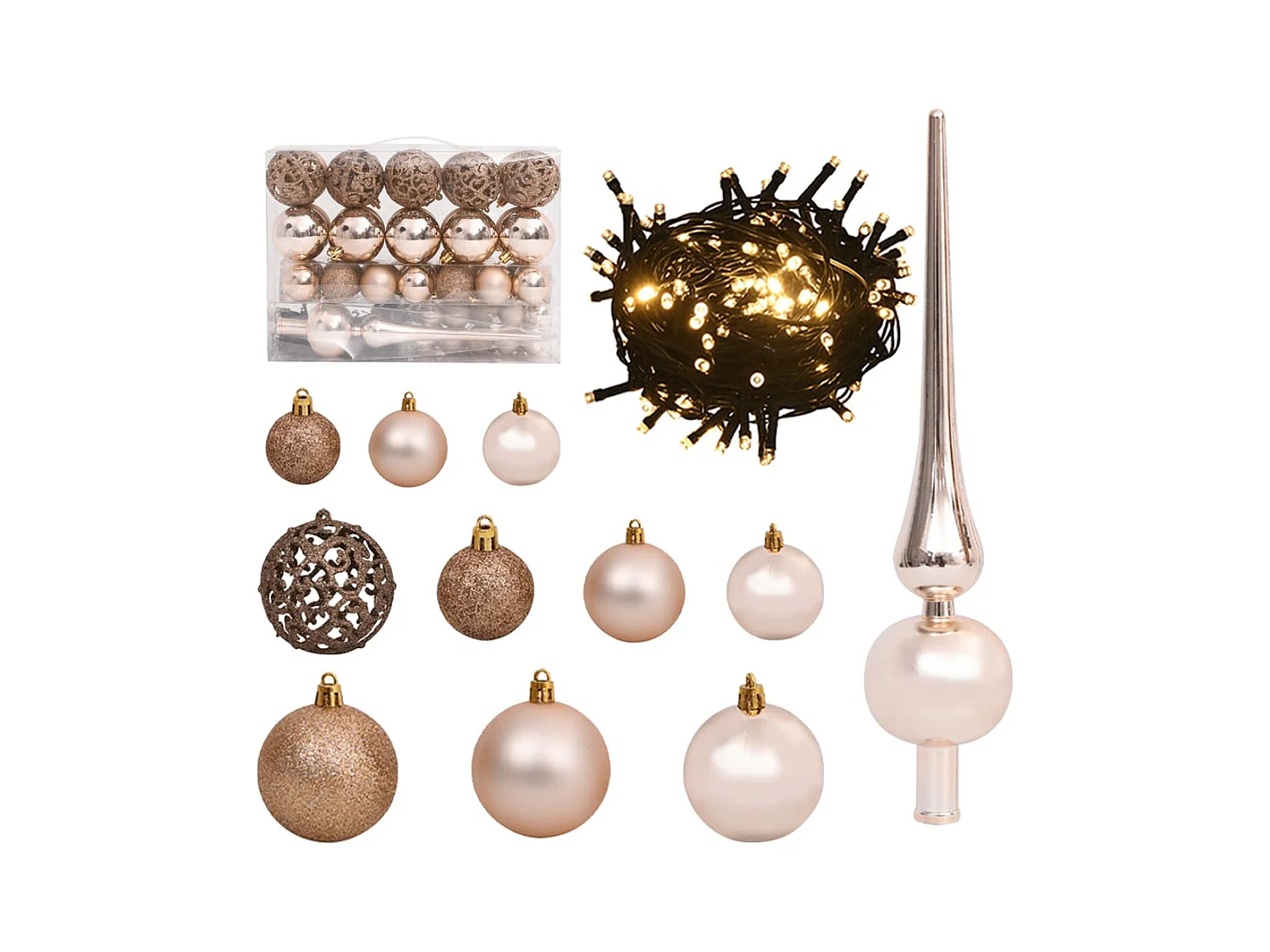 Sapin de Noël artificiel 150 LED&boules&neige floquée 150 cm