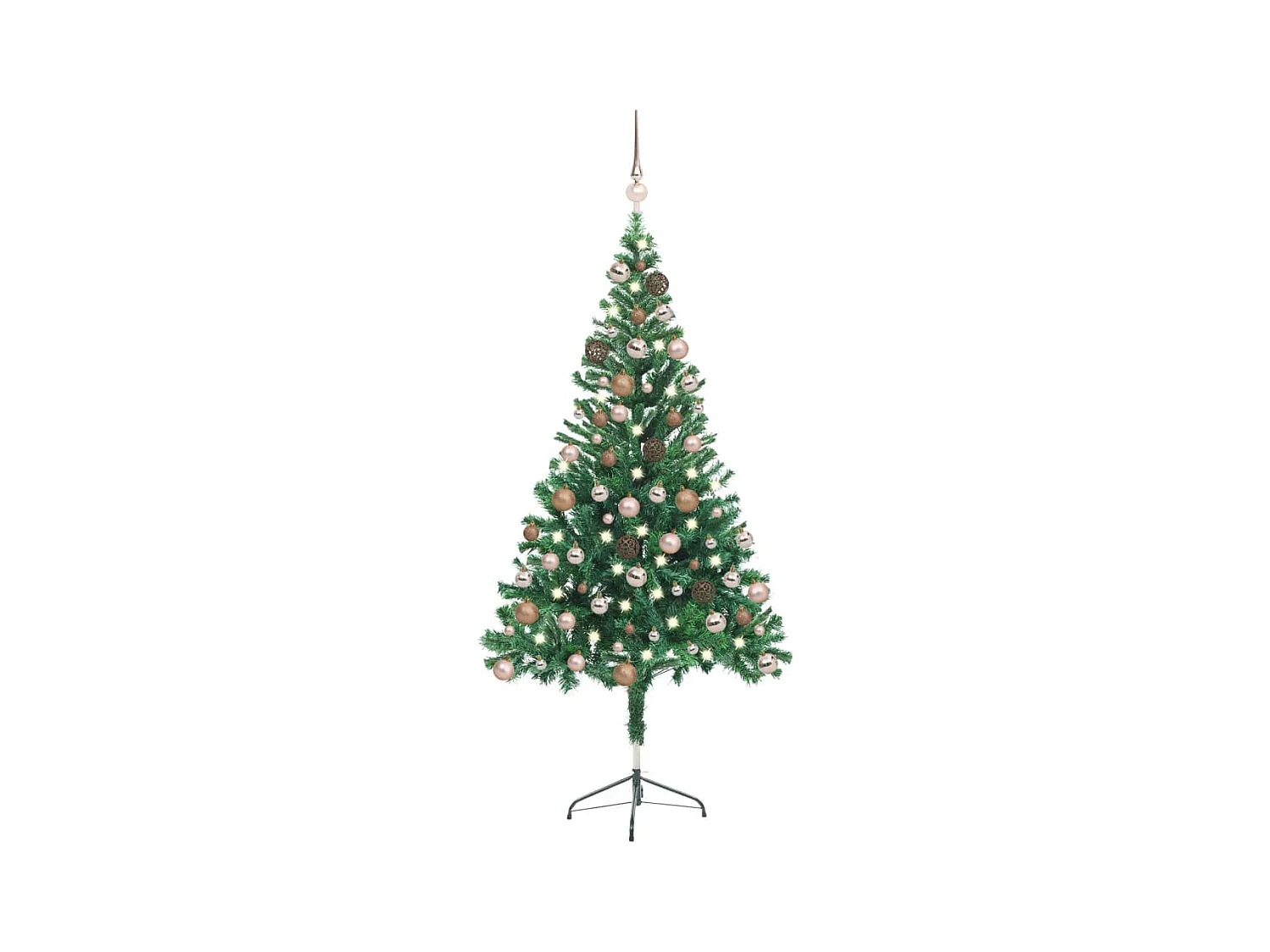 Arbre de Noël artificiel avec LED et boules 150 cm 380 branches