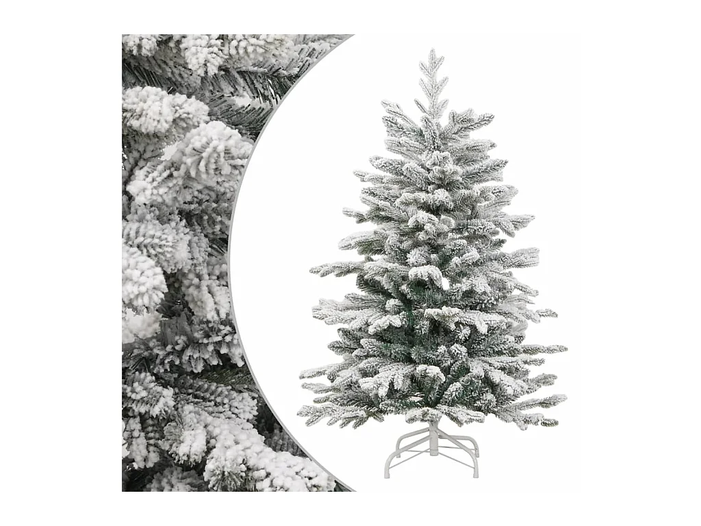 Árbol de Navidad artificial con bisagras y nieve flocada 150 cm