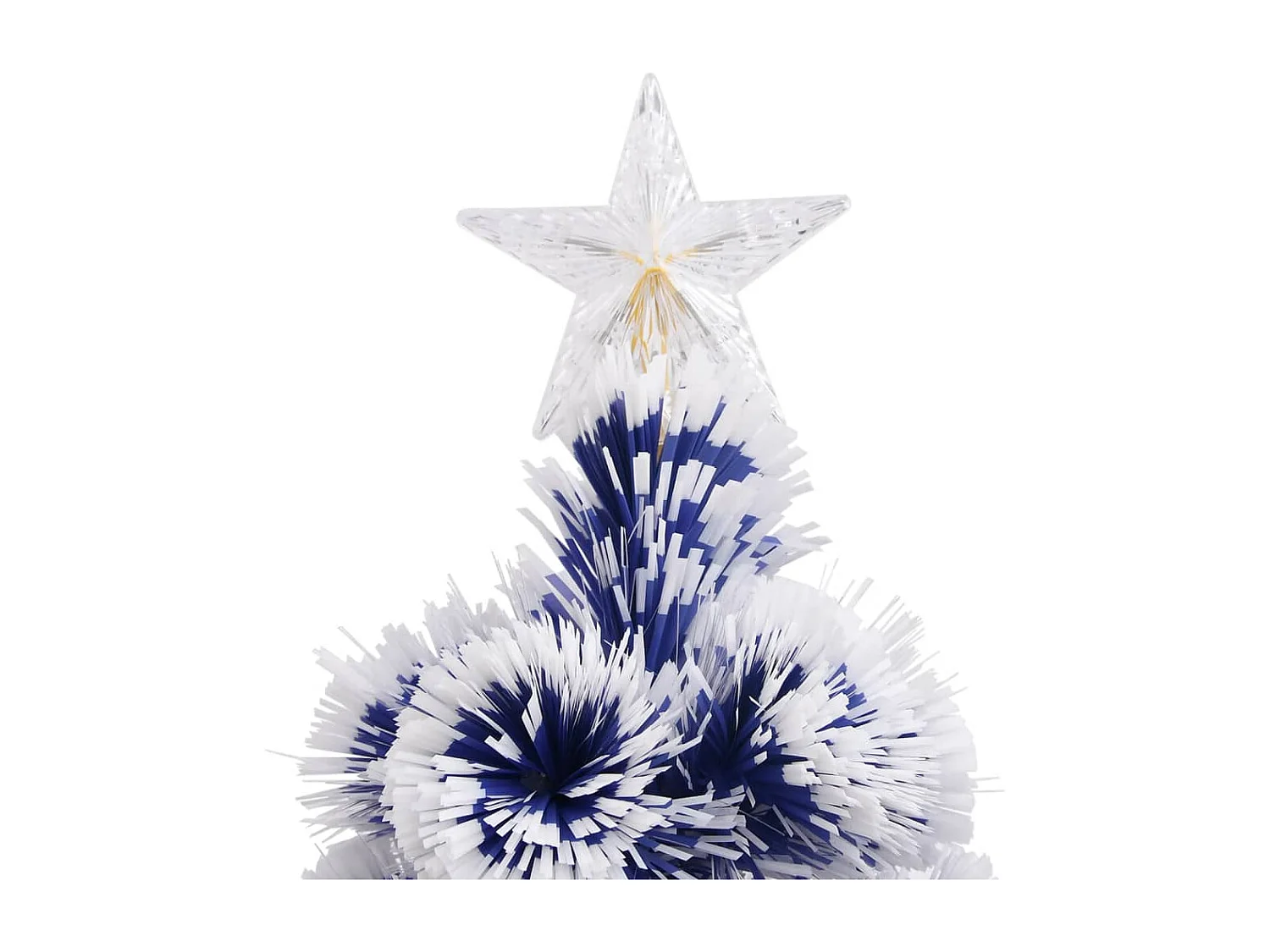 Arbre de Noël artificiel pré-éclairé blanc/bleu fibre optique