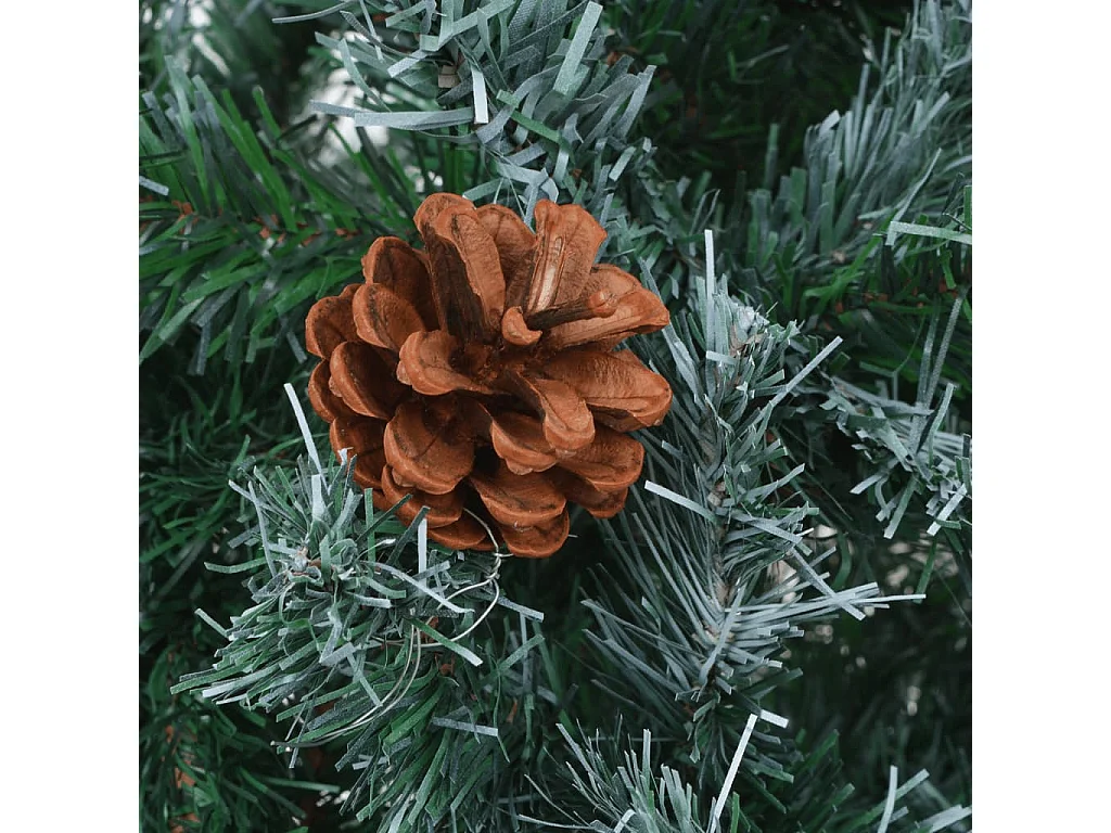 Arbre de Noël artificiel givré LED boules pommes de pin 150 cm