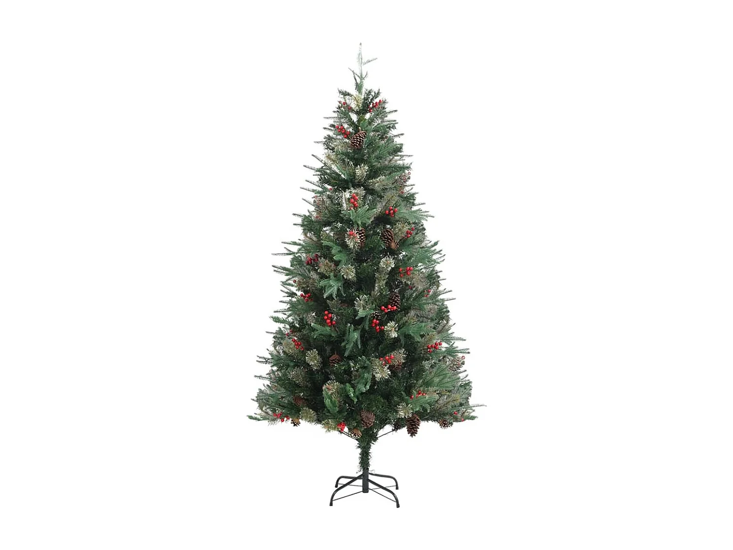 Kerstboom met dennenappels 225 cm PVC en PE groen