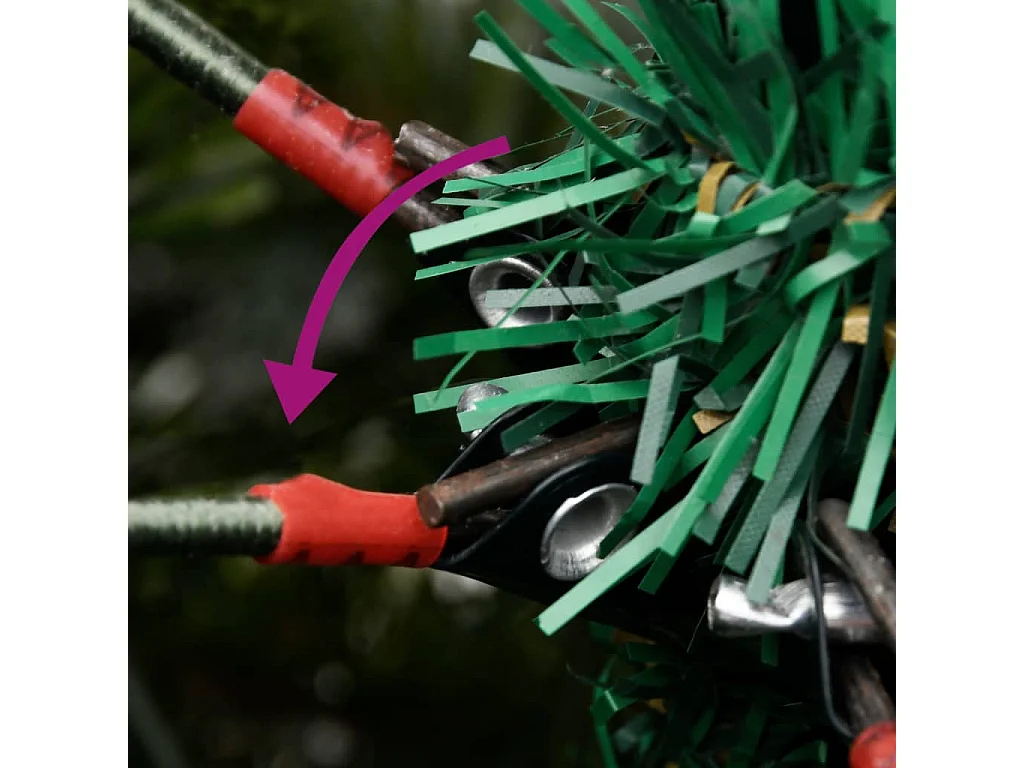 Sapin de Noël pré-éclairé et pommes de pin vert 225cm PVC et PE