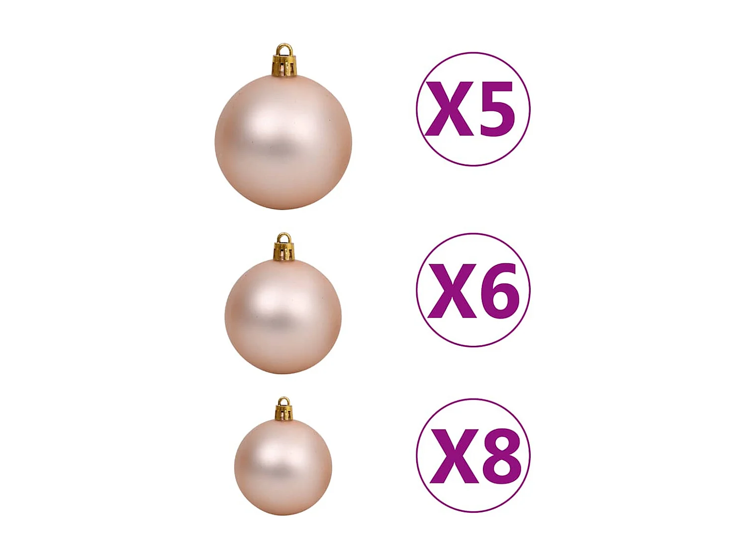 Demi-arbre de Noël artificiel pré-éclairé et boules blanc 180cm