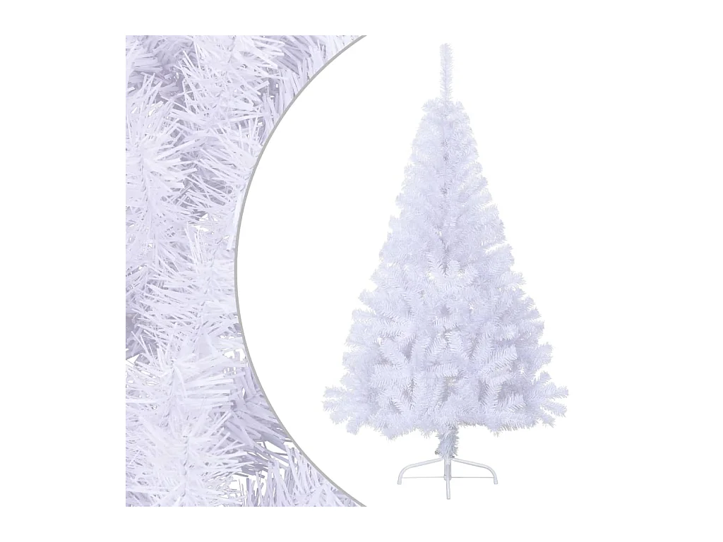 Sapin de Noël artificiel moitié avec support blanc 120 cm PVC