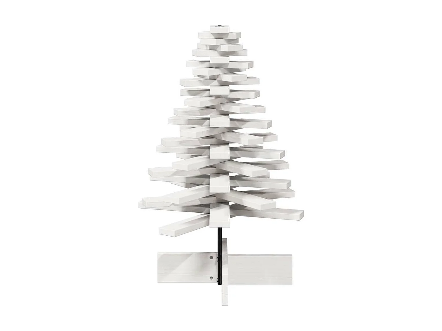 Arbre de Noël en bois pour décoration blanc 80 cm pin massif