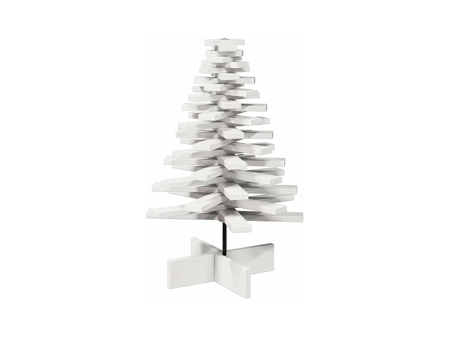 Arbre de Noël en bois pour décoration blanc 80 cm pin massif