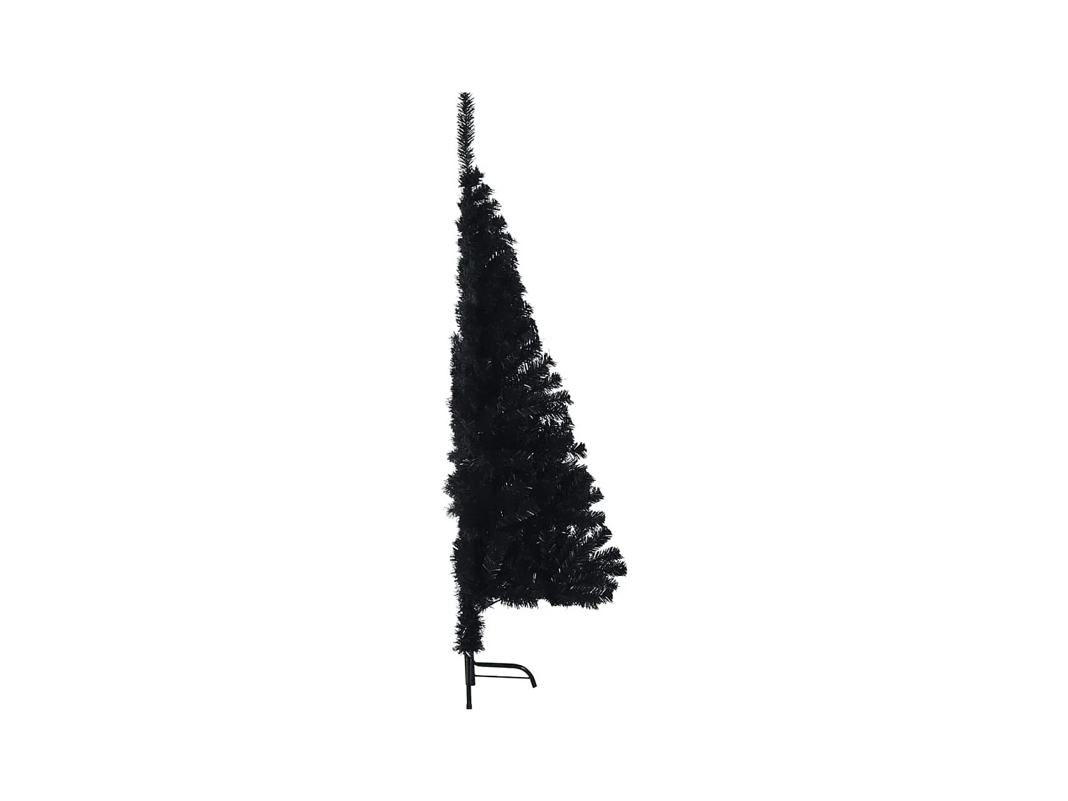 Demi sapin de Noël artificiel avec support Noir 120 cm PVC