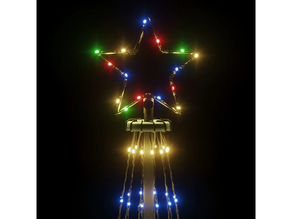Árvore de Natal com espigão 108 luzes LED 180 cm colorido