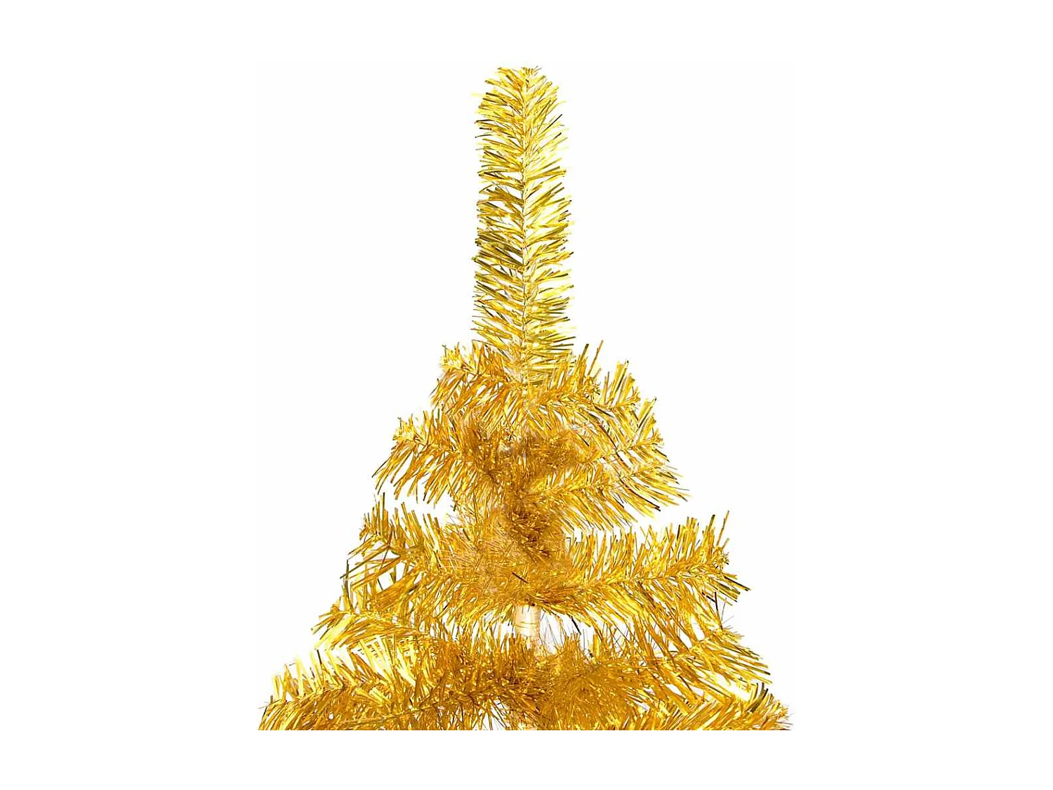 Árbol de Navidad preiluminado con luces y bolas dorado 120 cm