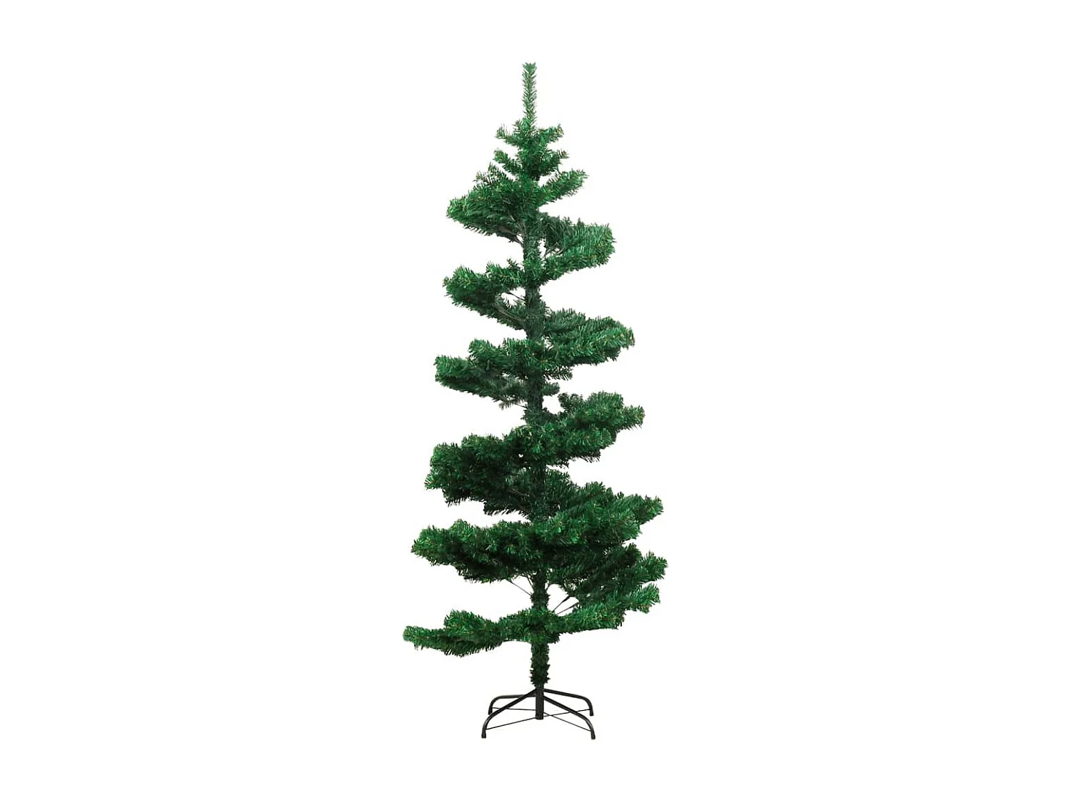 Arbre de Noël hélicoïdal pré-éclairé et support vert 180 cm PVC