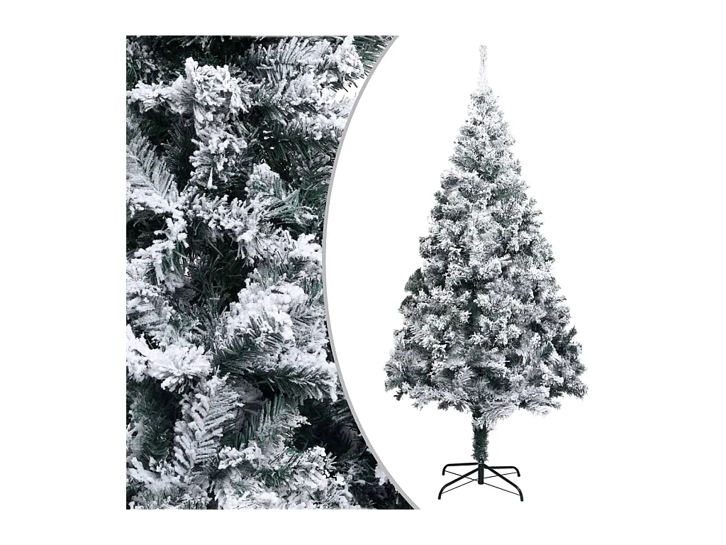 Árbol de Navidad artificial verde con nieve 180 cm