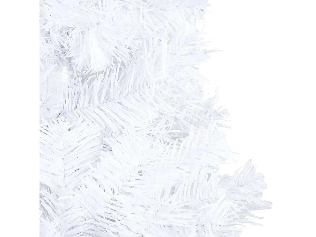 Arbre de Noël artificiel pré-éclairé et boules blanc 180 cm PVC
