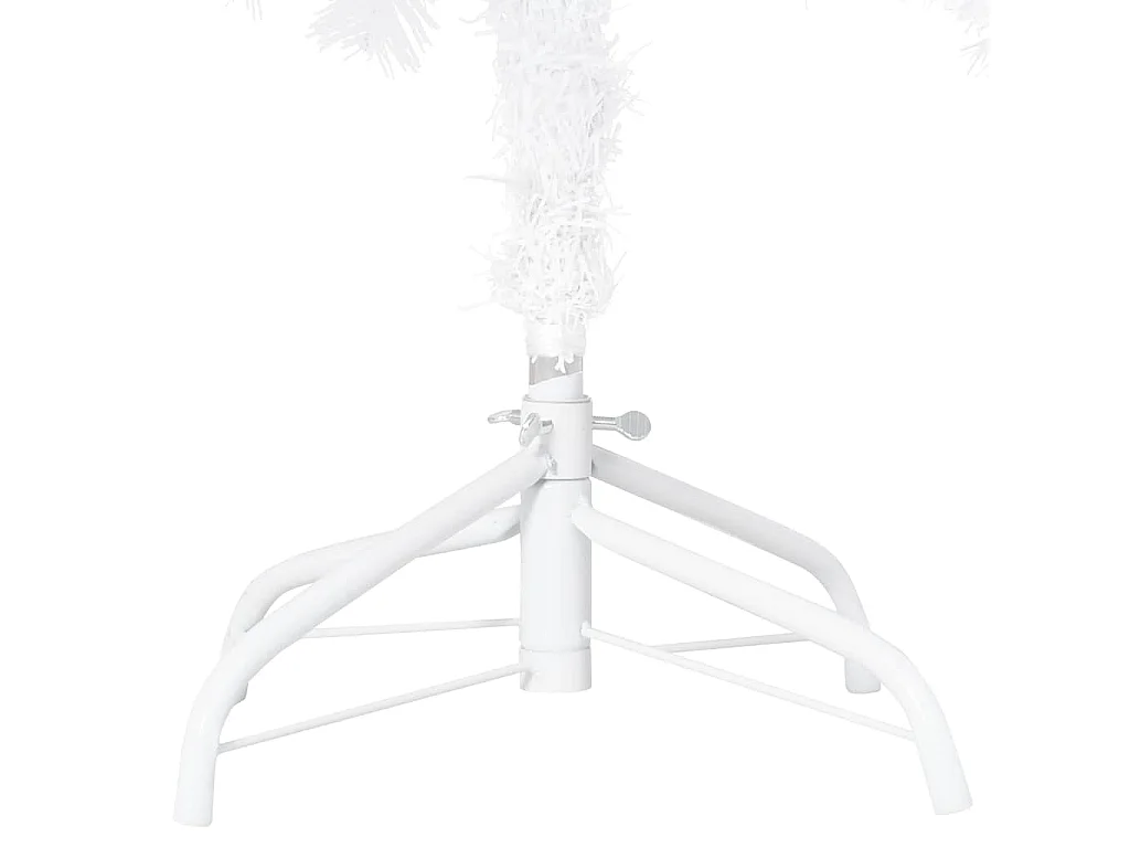 Arbre de Noël artificiel pré-éclairé et boules blanc 180 cm PVC