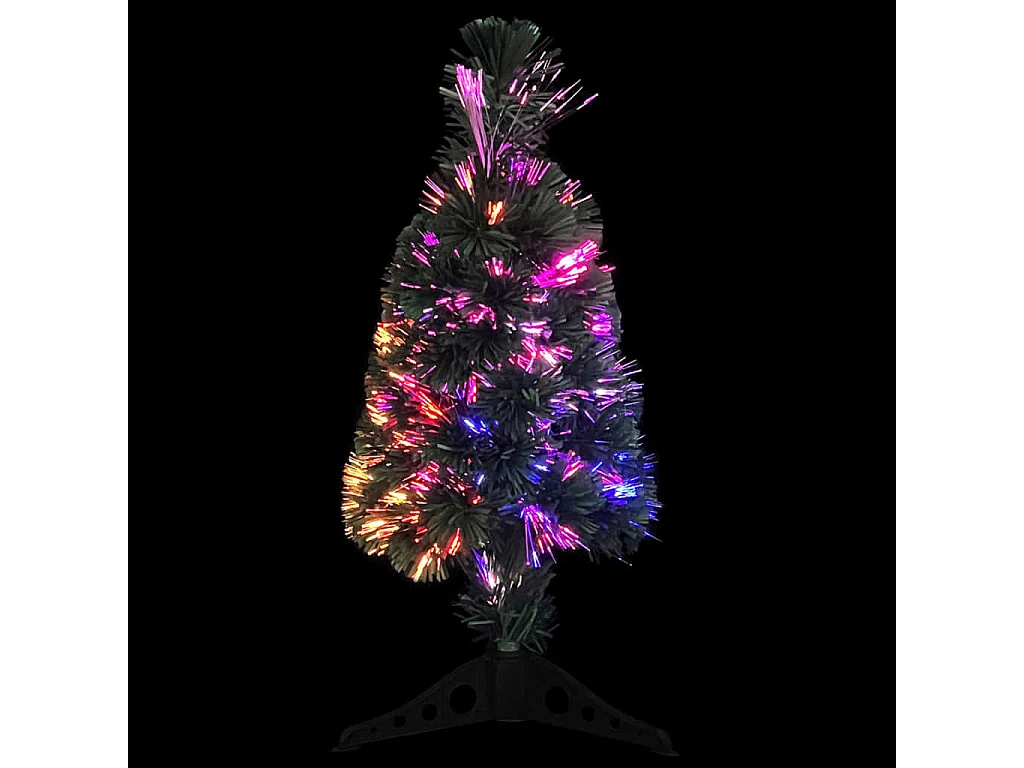 Arbre de Noël artificiel mince et support 64 cm fibre optique