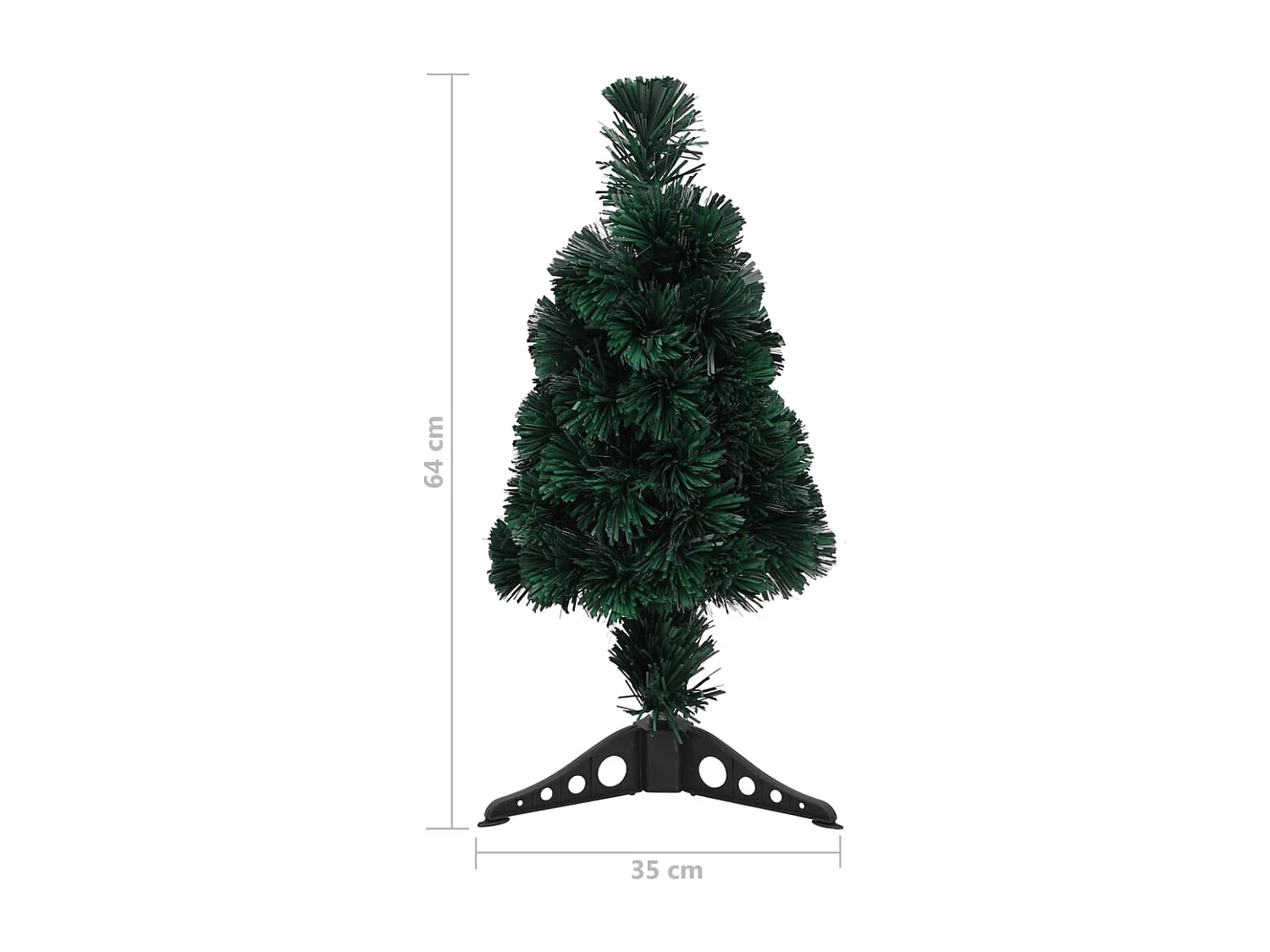 Arbre de Noël artificiel mince et support 64 cm fibre optique