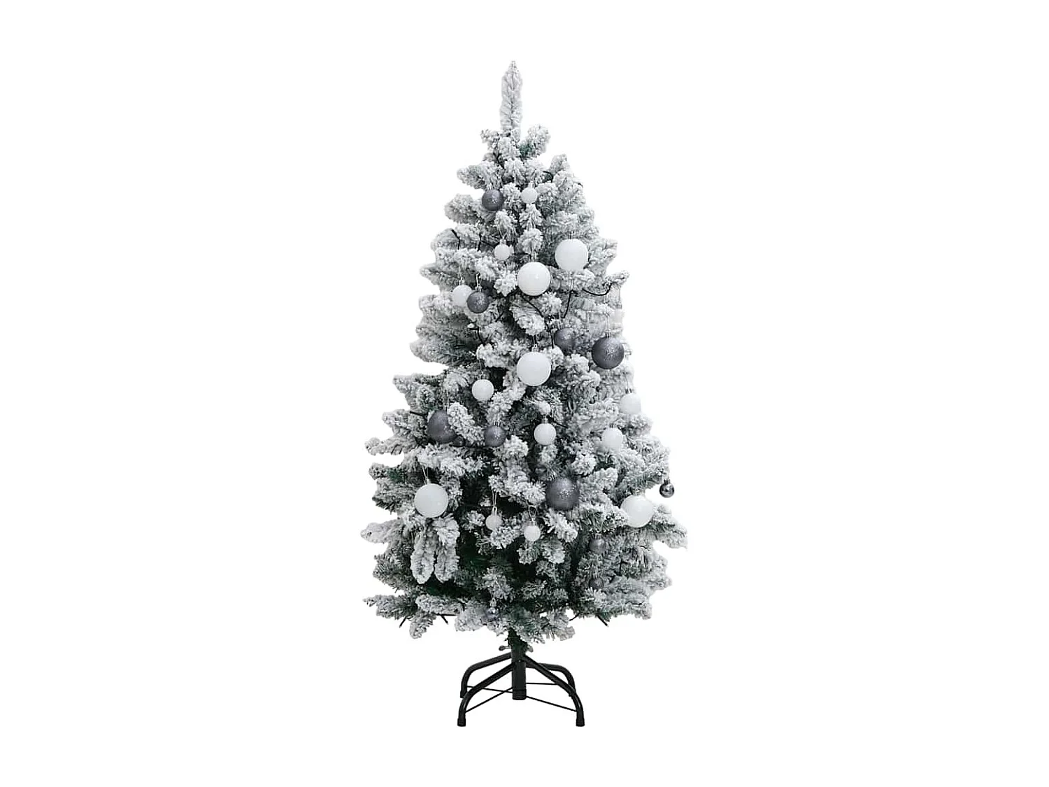 Kunstkerstboom met scharnieren 150 LED's en kerstballen 150 cm