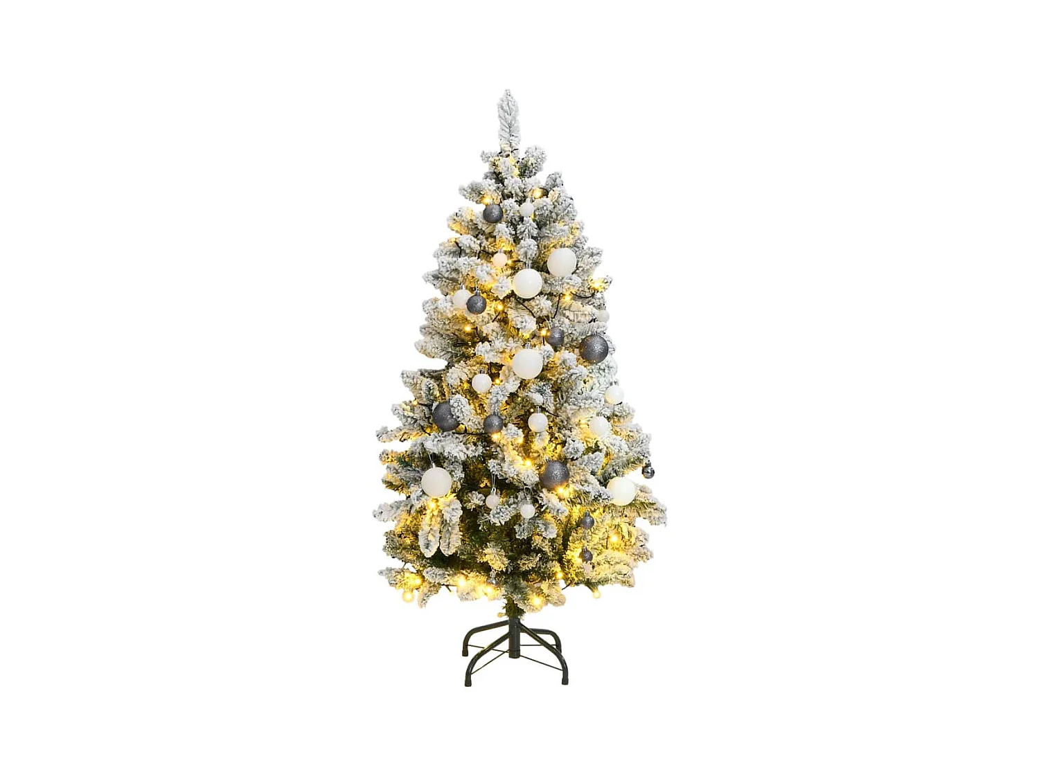 Árbol de Navidad artificial con bisagras 150 LED y bolas 150 cm