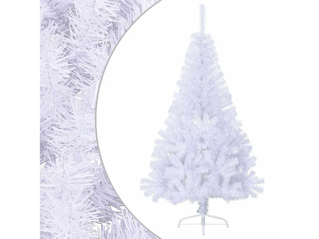Meia árvore de Natal artificial com suporte 150 cm PVC branco