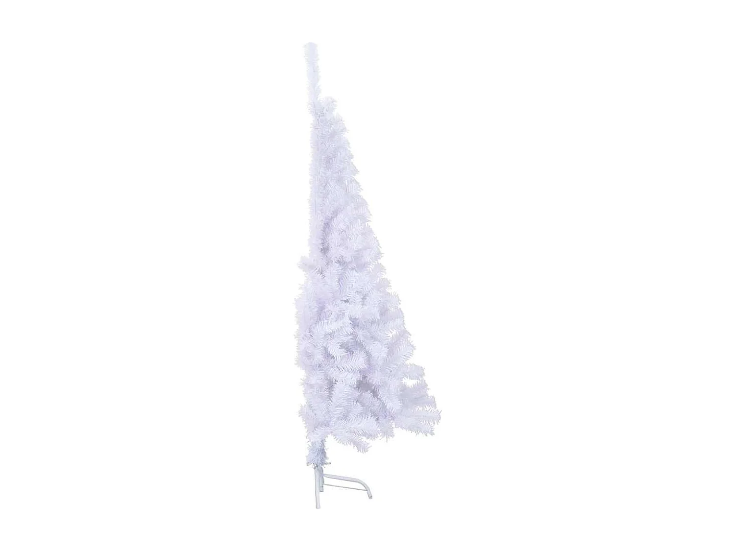 Meia árvore de Natal artificial com suporte 150 cm PVC branco