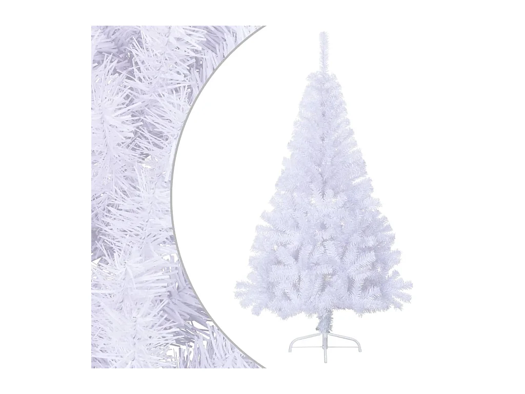 Kunstkerstboom met standaard half 150 cm PVC wit