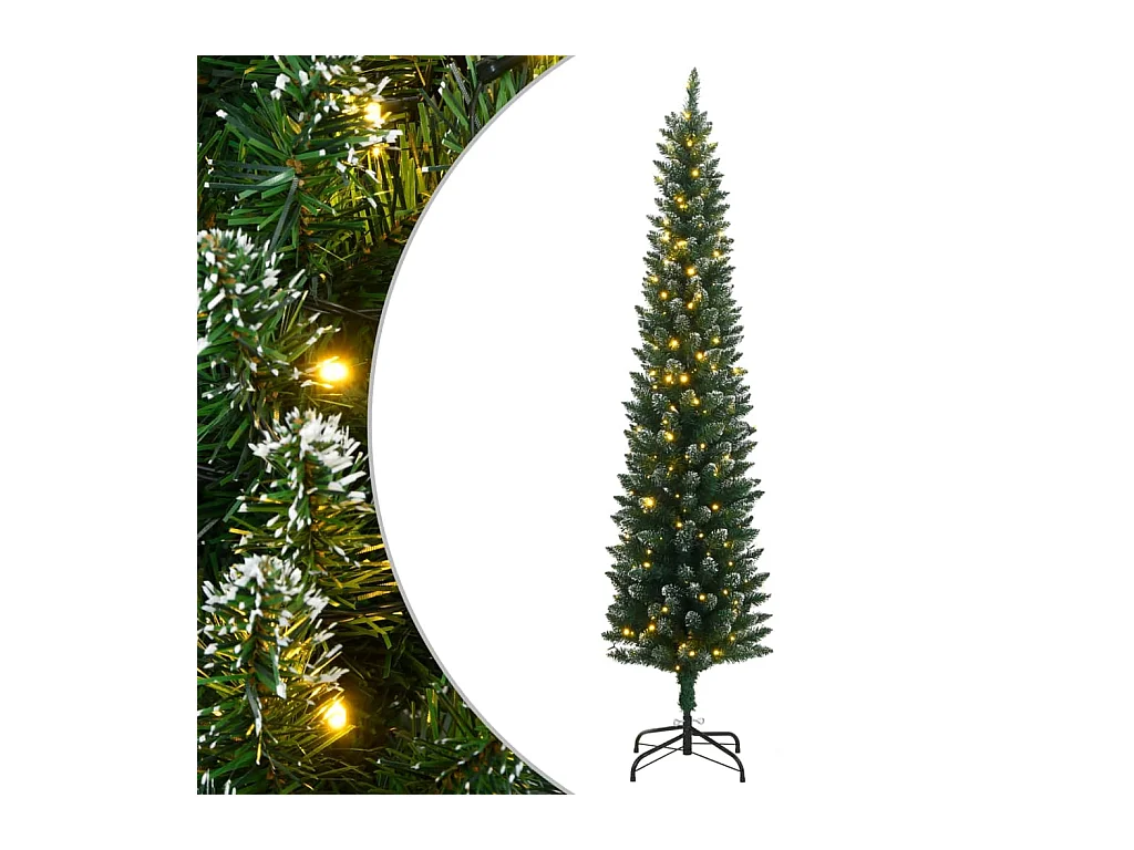 Árbol de Navidad artificial estrecho 150 LEDs 150 cm