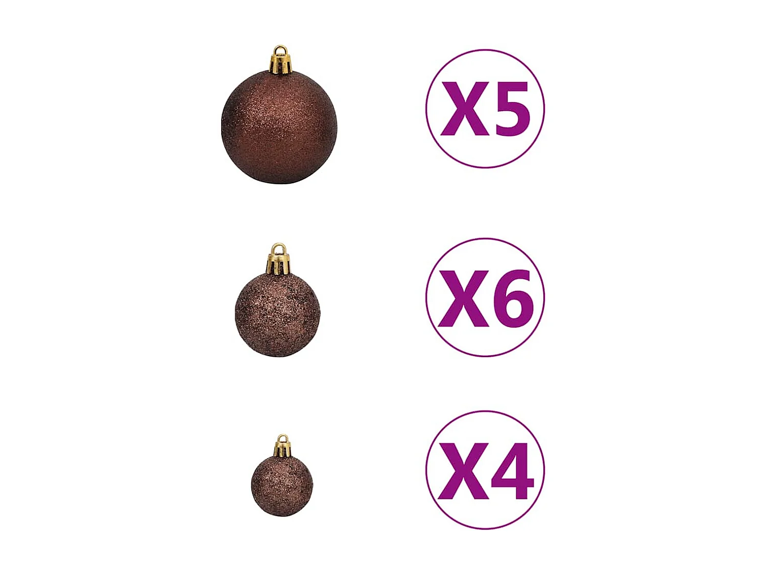 Sapin de Noël artificiel articulé 150 LED et boules 120 cm