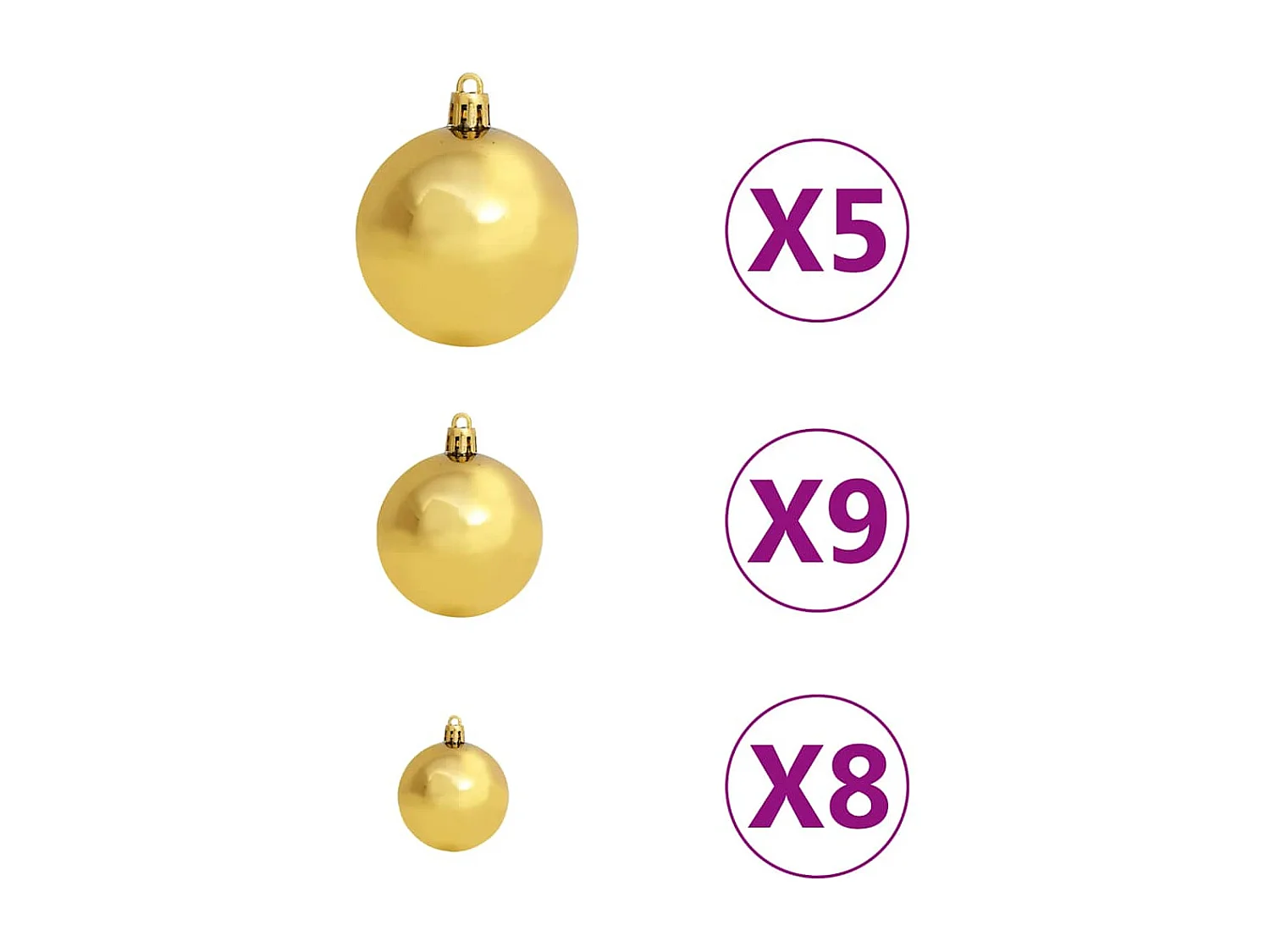 Sapin de Noël artificiel articulé 150 LED et boules 120 cm