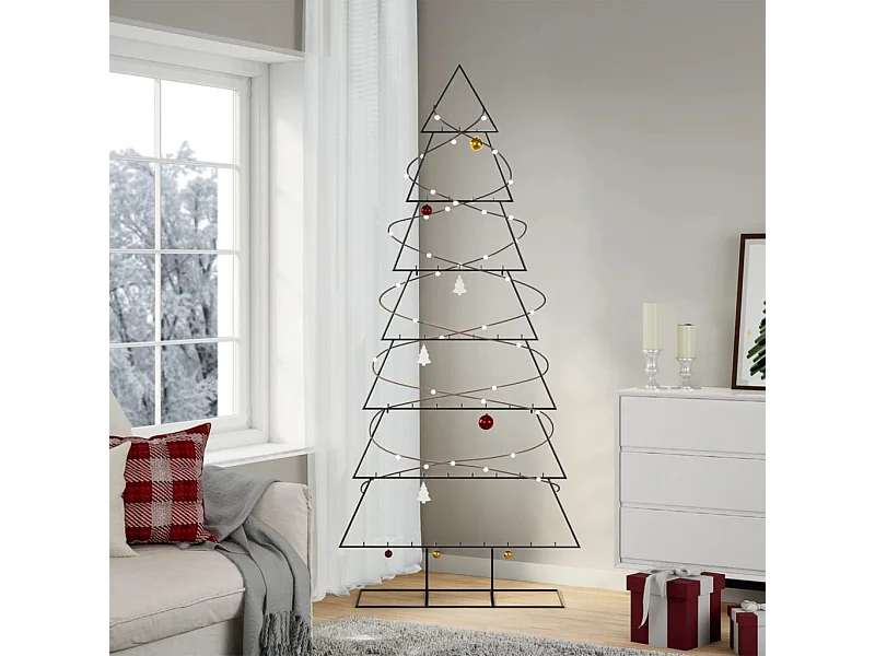 Árvore de Natal para decoração 210 cm metal preto