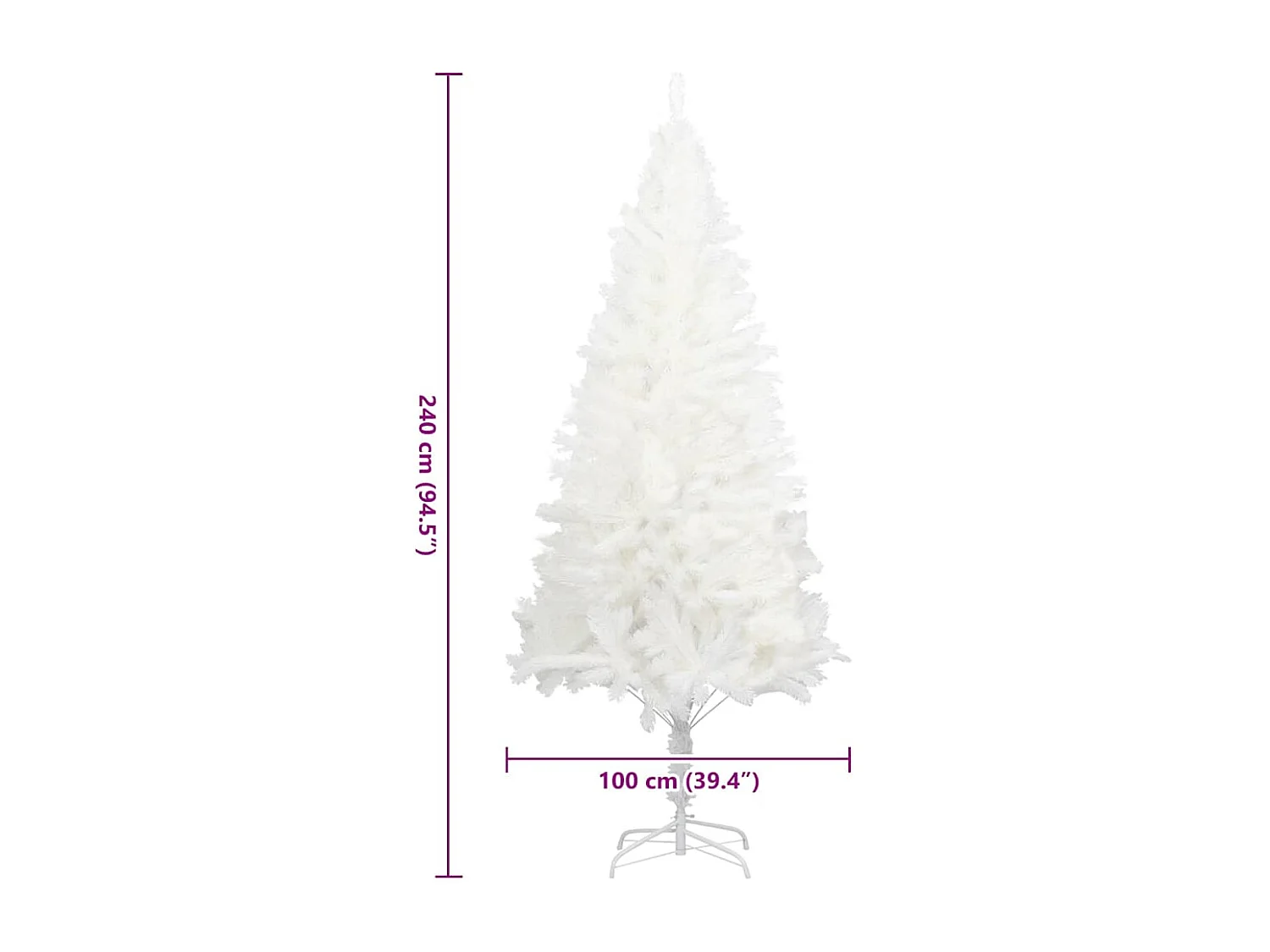 Arbre de Noël artificiel aiguilles réalistes blanc 240 cm
