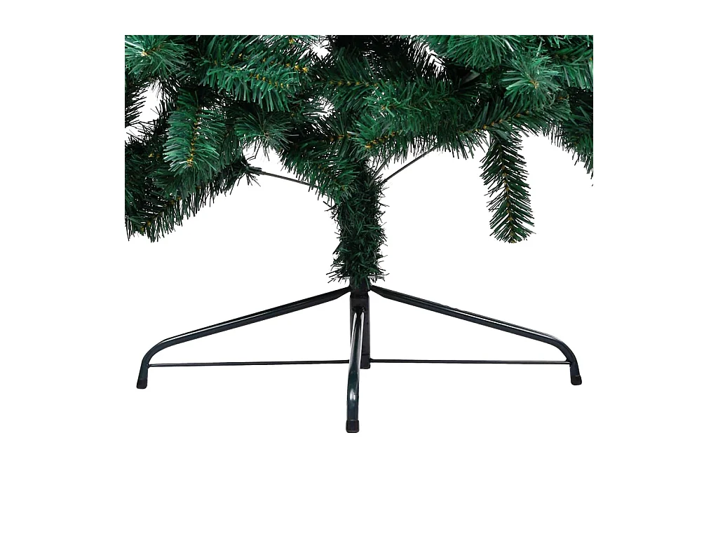 Demi-arbre de Noël artificiel avec LED et boules Vert 180 cm