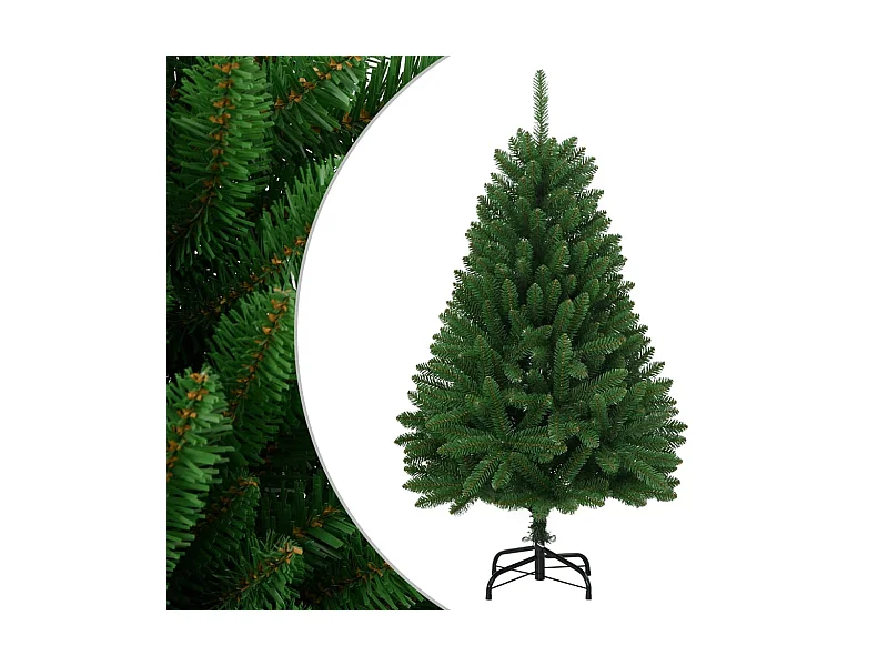 Árbol de Navidad artificial con bisagras y soporte verde 150 cm