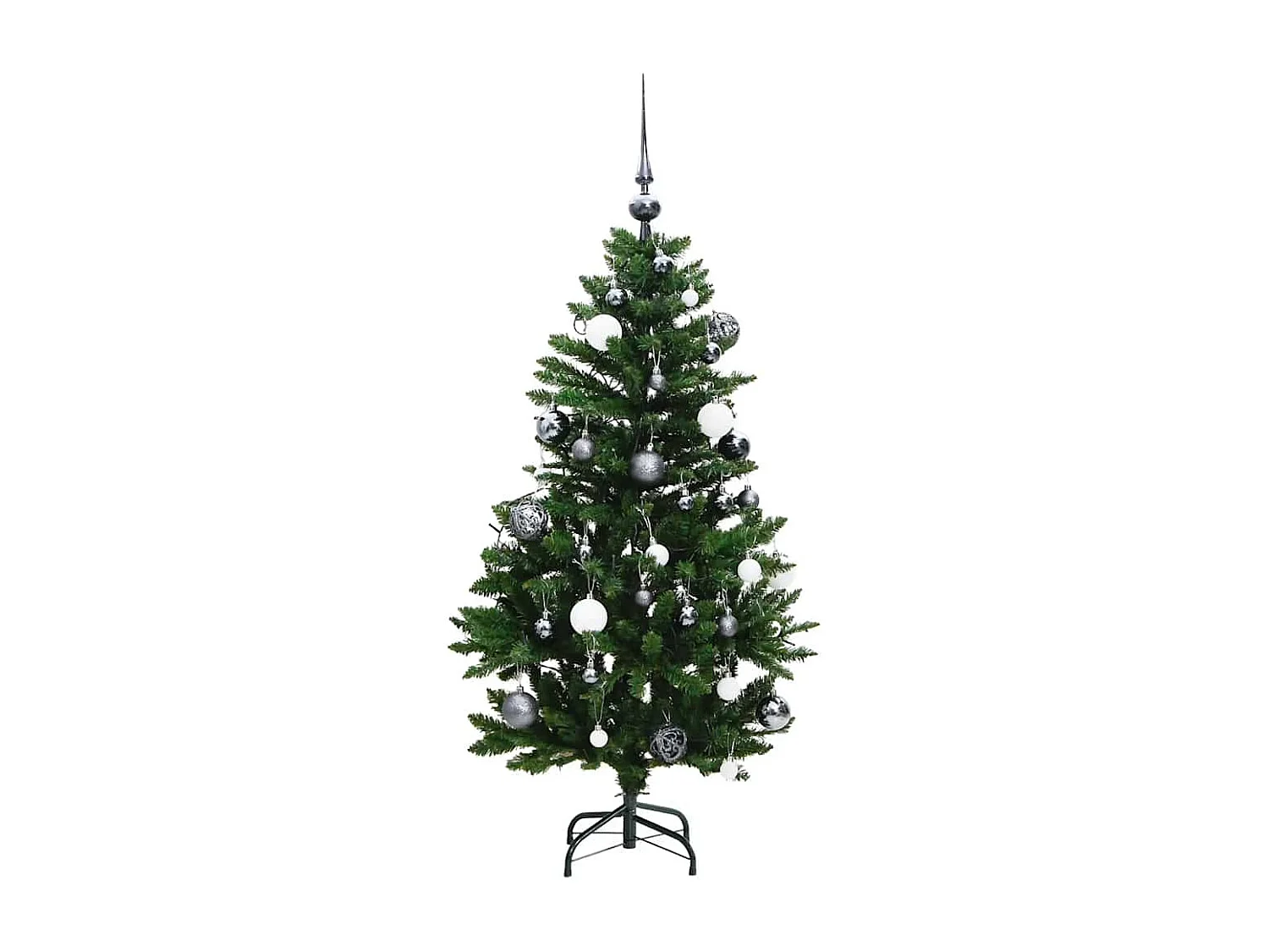 Árbol de Navidad artificial con bisagras 150 LED y bolas 150 cm