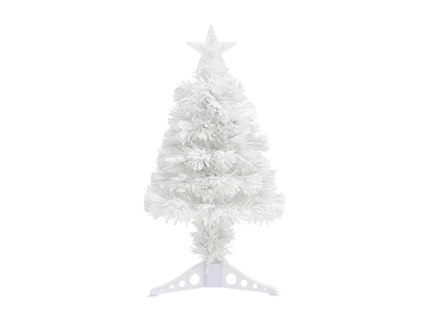 Kunstkerstboom met verlichting 64 cm glasvezel wit