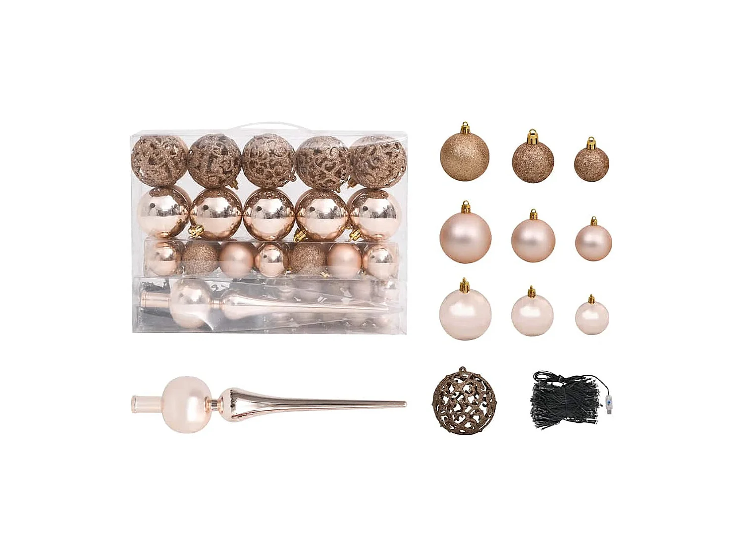 Arbre de Noël artificiel pré-éclairé et boules vert 180 cm PVC