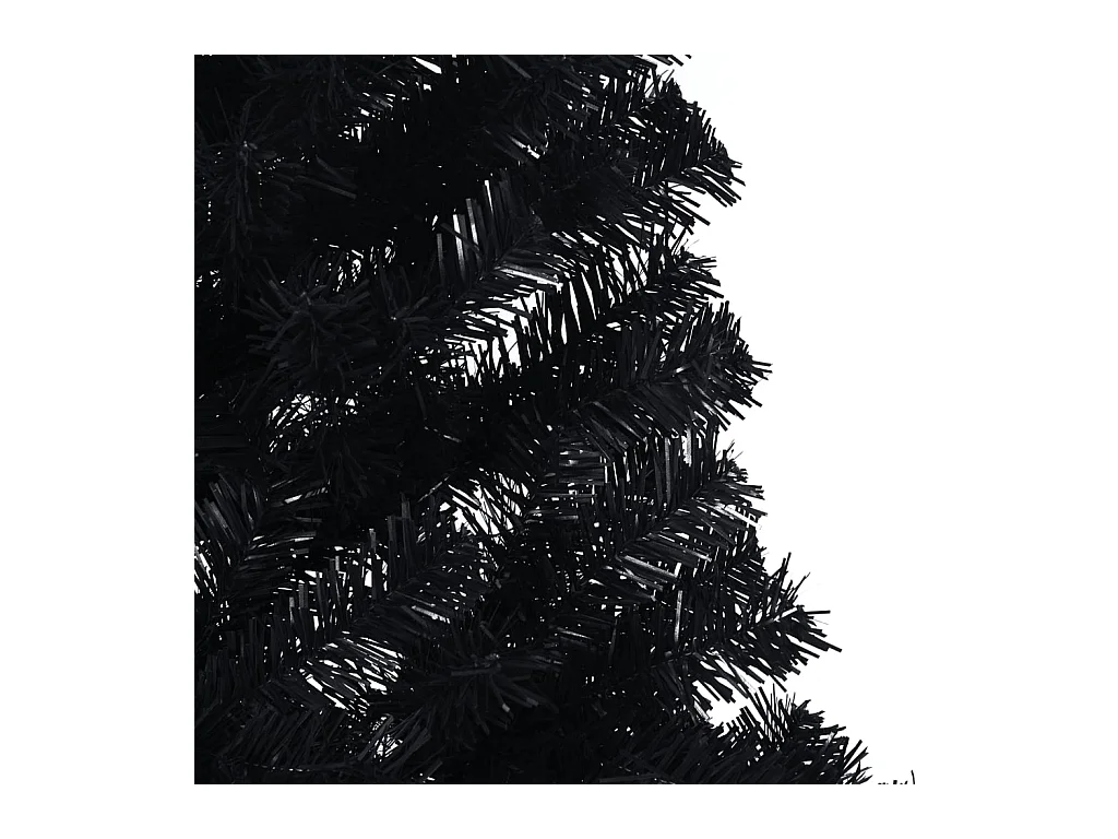 Medio árbol de Navidad artificial con soporte PVC negro 210 cm