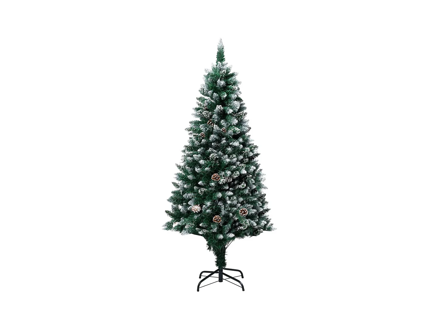Sapin de Noël avec pommes de pin et neige blanche 150 cm